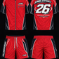 FMG Worldwide Division Red Matching Short Set