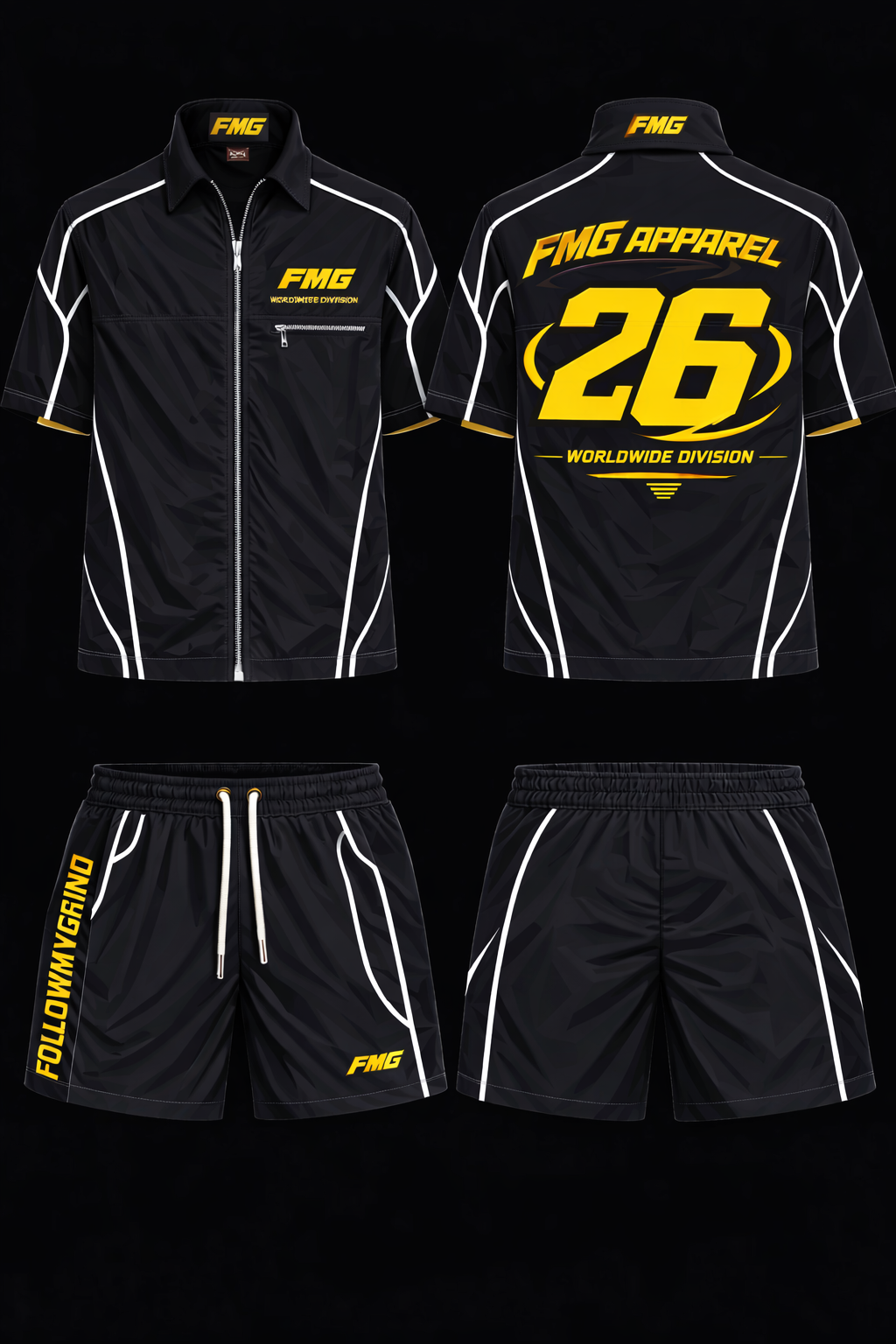 Worldwide Division Yellow Matching Short Set